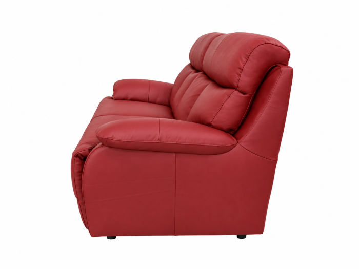 GHITA fixed 2-seater sofa in Rosse Red genuine leather [3]