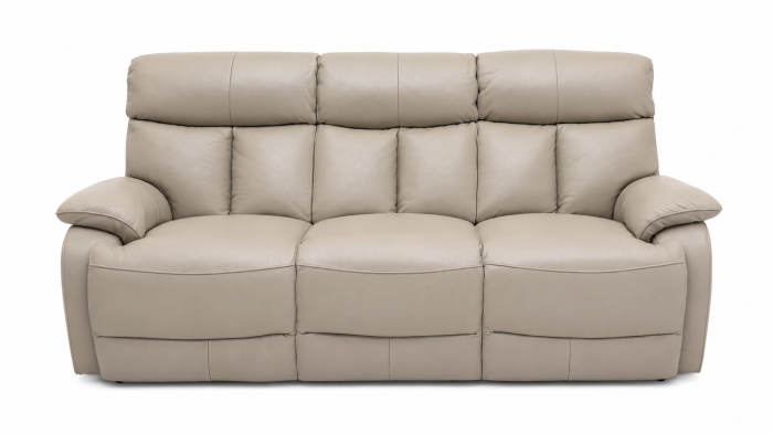 Set GHITA piele naturală bej cu canapele fotoliu recliner și pouf container [8]
