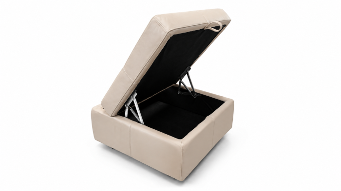 Set GHITA piele naturală bej cu canapele fotoliu recliner și pouf container [6]