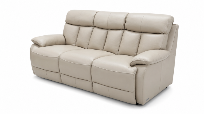 Set GHITA piele naturală bej cu canapele fotoliu recliner și pouf container [9]