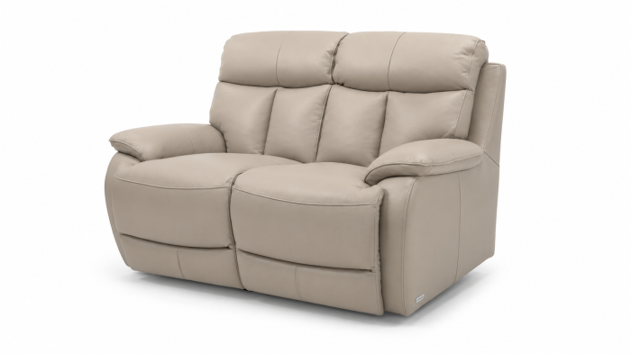 Set GHITA piele naturală bej cu canapele fotoliu recliner și pouf container [12]