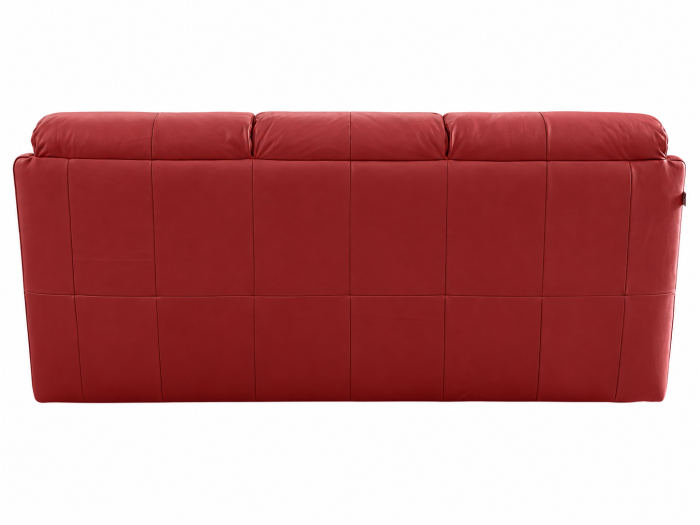 GHITA fixed 3-seater sofa in Rosse Red genuine leather [4]