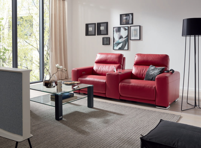Canapea Home Cinema ALEXIA, 2-locuri cu 2-reclinere electrice, piele [1]