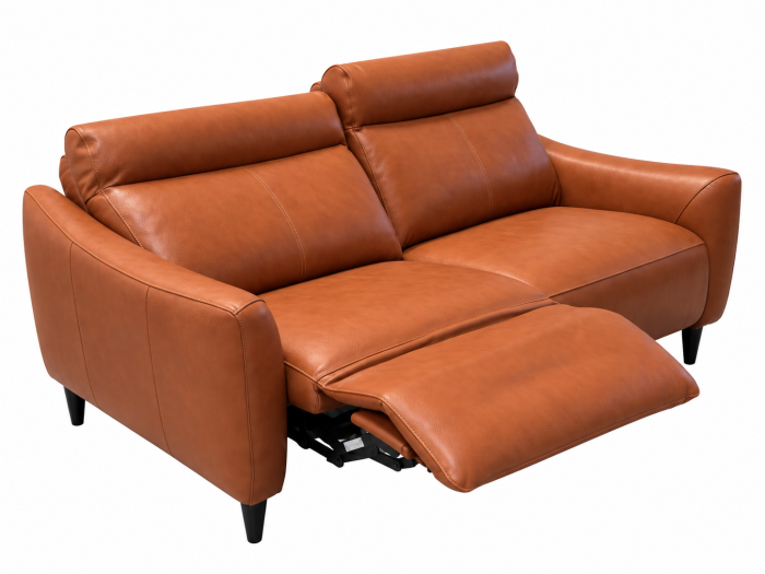 Canapea MANERA 3 locuri cu 2 funcții relax electrice din piele naturală Maro Coniac 4037 [5]