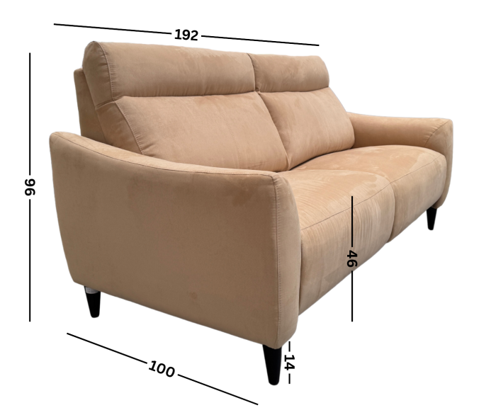 Canapea MANERA de 3 locuri din stofă cu două funcții relax electrice [2]