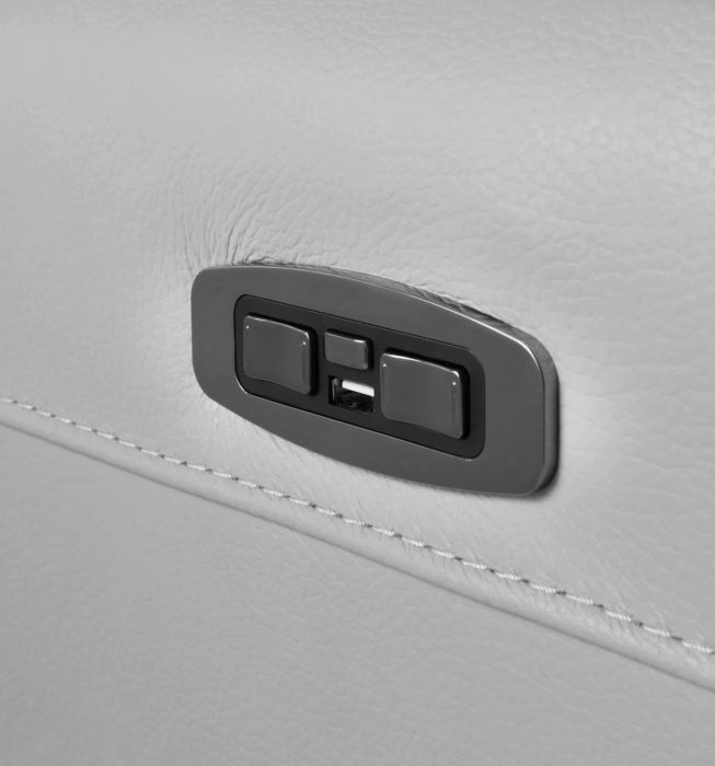 NABUCCO kanapé, 3 személyes, kétmotoros elektromos döntőkkel, elektromosan állítható fejtámlákkal, USB porttal, olasz valódi bőr, 216x103cm [5]