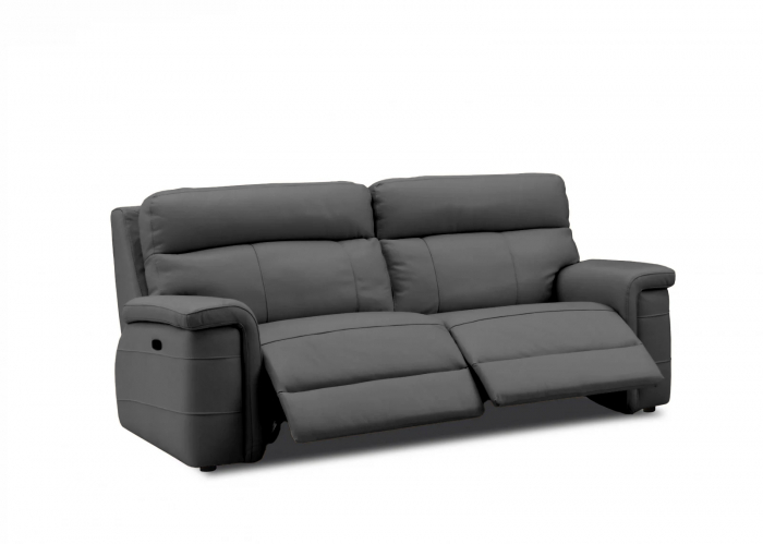 NABUCCO kanapé, 3 személyes, kétmotoros elektromos döntőkkel, elektromosan állítható fejtámlákkal, USB porttal, olasz valódi bőr, 216x103cm [1]