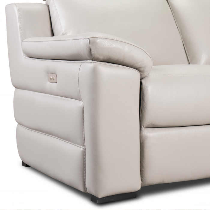 Set canapele VENTADOR, canapea 3 locuri cu 2 reclinere electrice, 196x10 cm, canapea 2 locuri fara reclinere, 176x100 cm si fotoliu cu recliner electric, Piele naturala Italiana [3]
