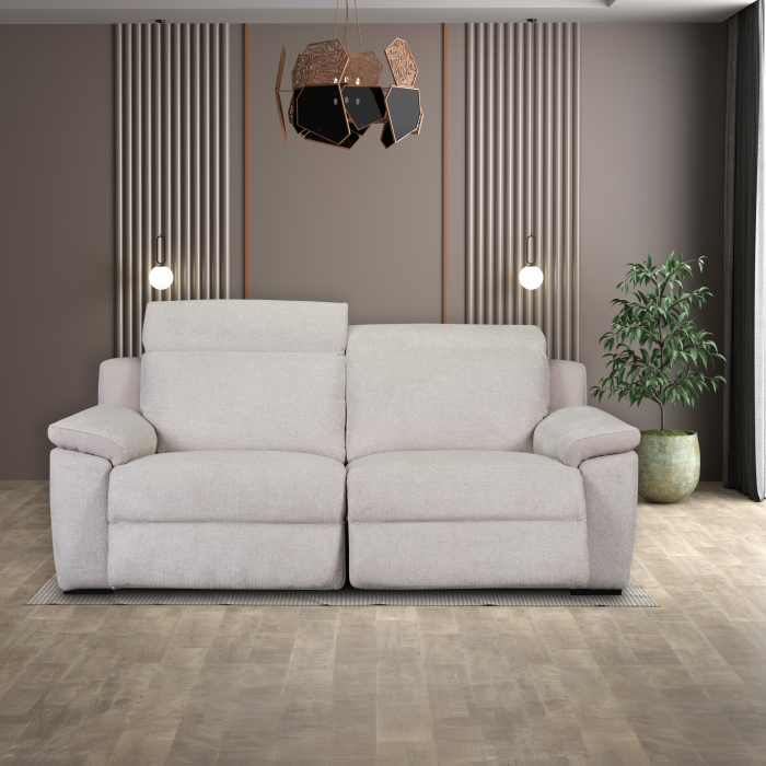 Canapea VENTADOR, 3-locuri, 2-reclinere electrice, stofa bicolora, 196x100 cm [2]