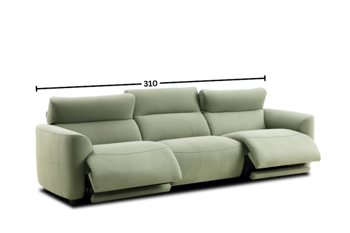 Canapea WONKA, 3-locuri maxi cu 2-reclinere electrice bi-motorizate pe lateral, stofa [2]
