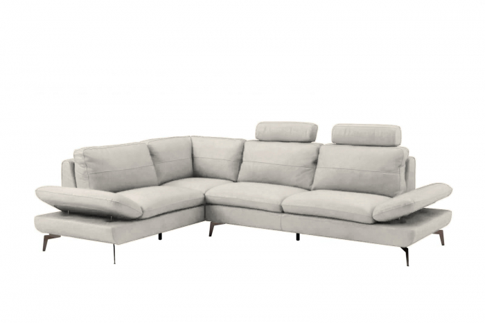 Coltar AUSTIN, 3 locuri cu brate inovative si 2 tetiere mobile, lung pe dreapta, Piele naturala Italiana, 292x210 cm [1]