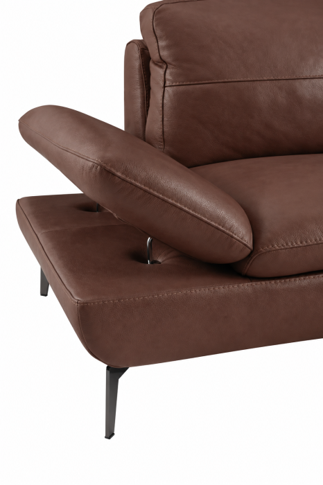 Coltar AUSTIN, 3 locuri cu brate inovative si 2 tetiere mobile, lung pe dreapta, Piele naturala Italiana, 292x210 cm [5]