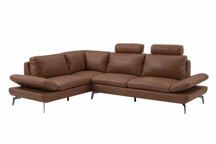 Coltar AUSTIN, 3 locuri cu brate inovative si 2 tetiere mobile, lung pe dreapta, Piele naturala Italiana, 292x210 cm [3]