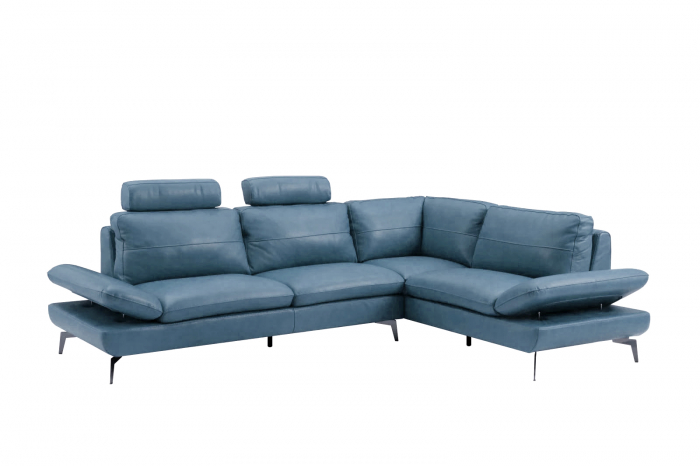 AUSTIN sarokkanapé, 3 személyes, innovatív karfákkal és 2 állítható fejtámlával, balos kivitel, olasz valódi bőr, 292x210 cm [1]