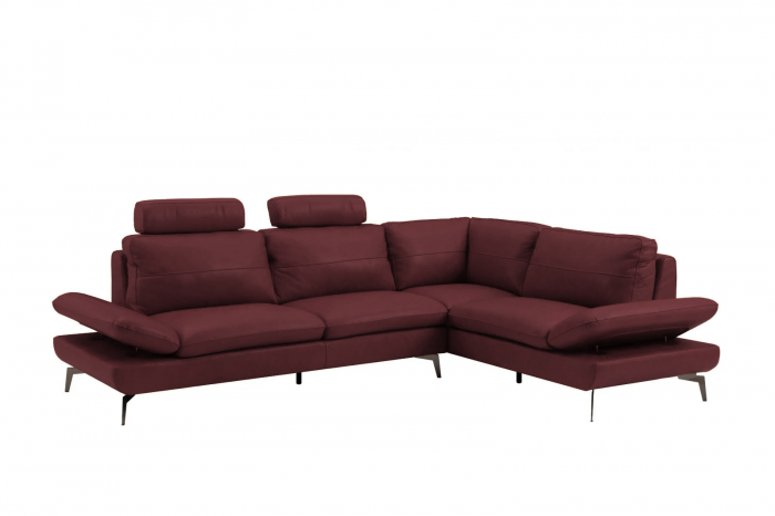 AUSTIN sarokkanapé, 3 személyes, innovatív karfákkal és 2 állítható fejtámlával, balos kivitel, olasz valódi bőr, 292x210 cm [1]