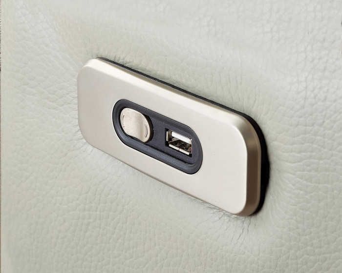 Colțar BALTIC, 3 locuri, cu 2 reclinere electrice și șezlong pe dreapta, tetiere reglabile și port USB, 287/171 cm, stofă [3]