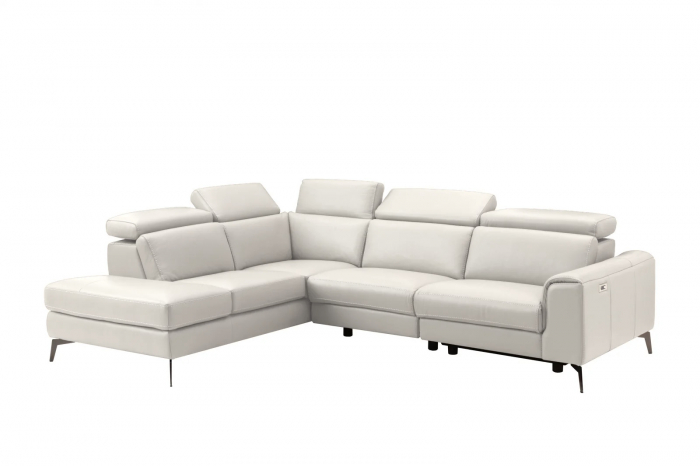 Coltar BALTIC, 3 locuri cu recliner electric dreapta si sezlong pe stanga, tetiere reglabile, port USB, Piele naturala Italiana, 291x221 cm [3]