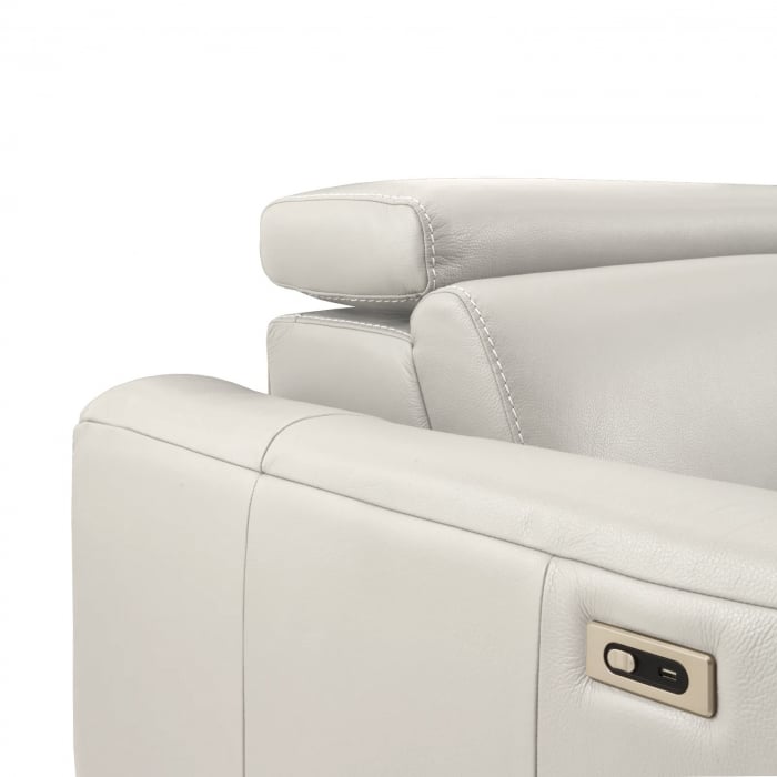 Coltar BALTIC, 3 locuri cu recliner electric dreapta si sezlong pe stanga, tetiere reglabile, port USB, Piele naturala Italiana, 291x221 cm [4]