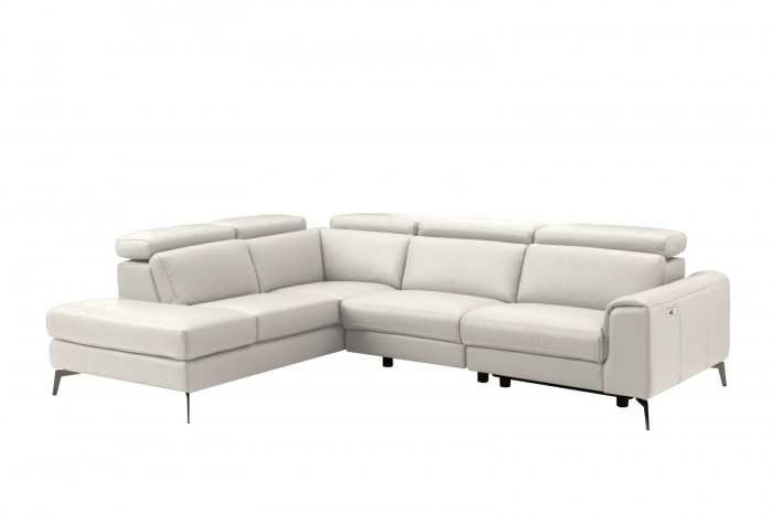 Coltar BALTIC, 3 locuri cu recliner electric dreapta si sezlong pe stanga, tetiere reglabile, port USB, Piele naturala Italiana, 291x221 cm [2]