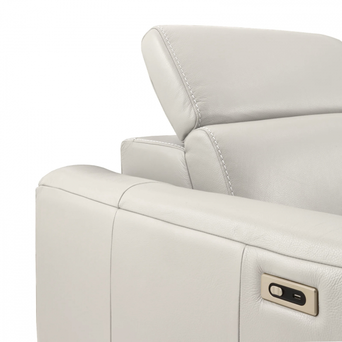 Coltar BALTIC, 3 locuri cu recliner electric dreapta si sezlong pe stanga, tetiere reglabile, port USB, Piele naturala Italiana, 291x221 cm [6]
