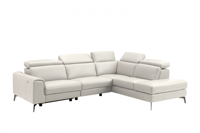 Coltar BALTIC, 3 locuri cu recliner electric stang si sezlong pe dreapta, tetiere reglabile, port USB, Piele naturala Italiana, 291x221 cm [3]