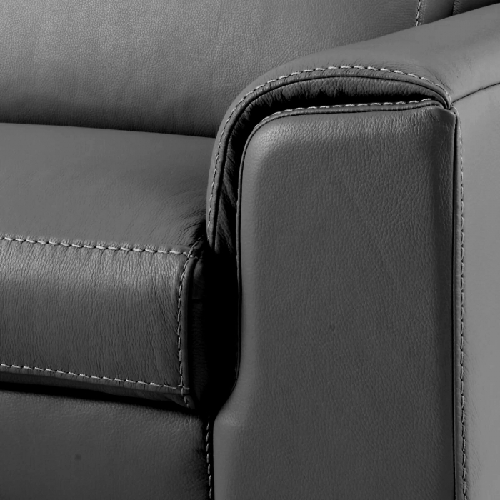 Coltar BALTIC, 3 locuri cu recliner electric stang si sezlong pe dreapta, tetiere reglabile, port USB, Piele naturala Italiana, 291x221 cm [7]
