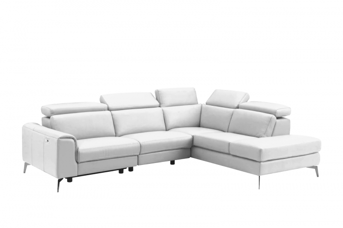 Coltar BALTIC, 3 locuri cu recliner electric stang si sezlong pe dreapta, tetiere reglabile, port USB, Piele naturala Italiana, 291x221 cm [3]