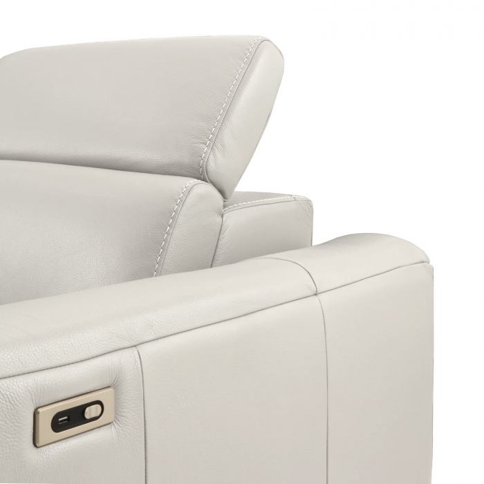 Coltar BALTIC, 3 locuri cu recliner electric stang si sezlong pe dreapta, tetiere reglabile, port USB, Piele naturala Italiana, 291x221 cm [6]
