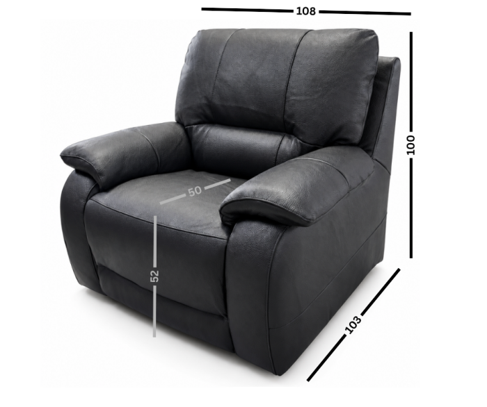 ALLEGRA fixed armchair in Glossy Black CAT.4-4950 genuine leather [2]