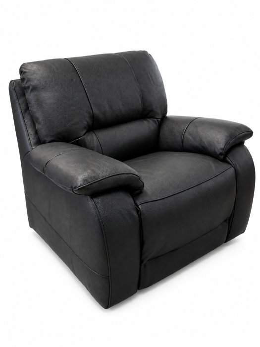 ALLEGRA fixed armchair in Glossy Black CAT.4-4950 genuine leather [3]