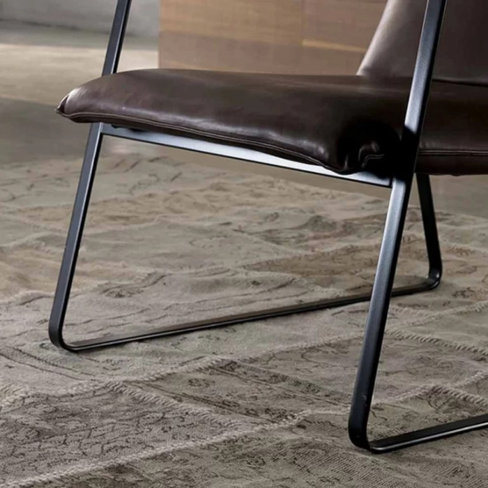 Fotoliu EASTWAY, cu structura metalica, piele [2]