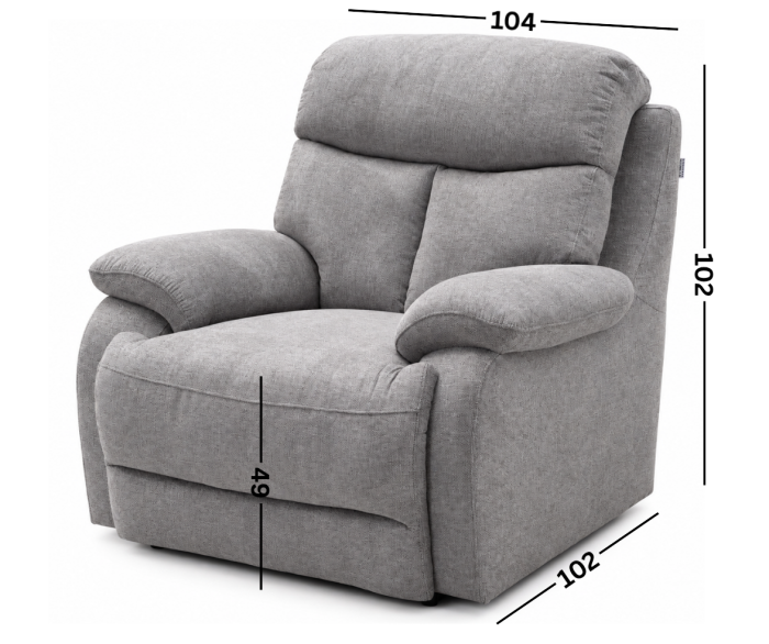 GHITA fixed armchair in Stone Grey X1579 fabric [2]