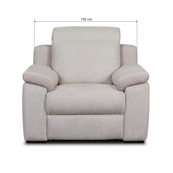 Fotoliu VENTADOR, recliner electric, stofa bicolora italiana, 102x100 cm [4]