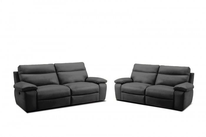 Set 2 canapele CASANOVA, canapea 3 locuri cu 2 reclinere electrice, 220x94 cm si canapea 2 locuri fara reclinere, 172x94 cm, Piele naturala Italiana [2]