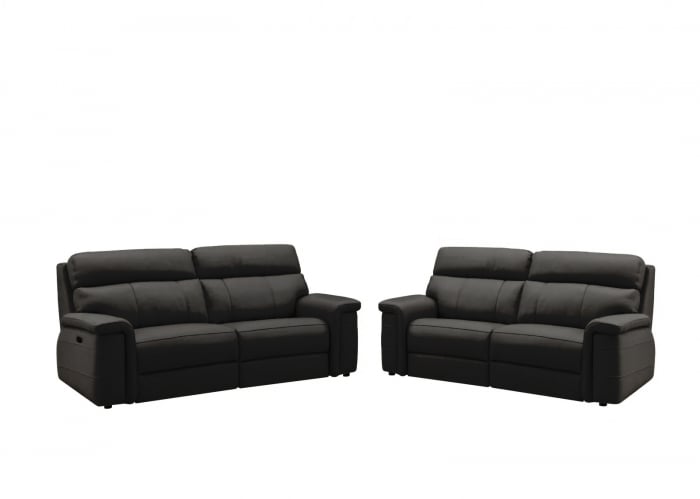 Set 2 canapele NABUCCO, canapea 3 locuri cu 2 reclinere electrice bi-motorizate, tetiere reglabile electric, port USB, 216x103 cm si canapea 2 locuri fara reclinere, 172x103 cm, Piele naturala Italian [2]