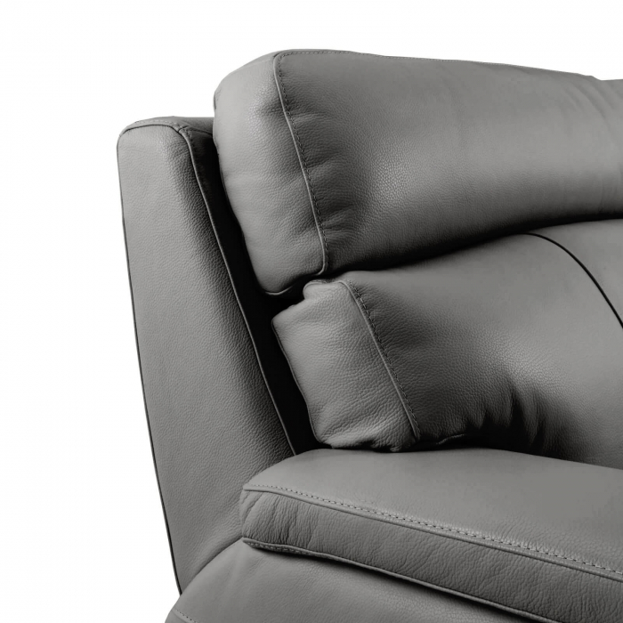 Set 2 canapele NABUCCO, canapea 3 locuri cu 2 reclinere electrice bi-motorizate, tetiere reglabile electric, port USB, 216x103 cm si canapea 2 locuri fara reclinere, 172x103 cm, Piele naturala Italian [6]