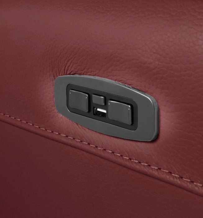 Set 2 canapele NABUCCO, canapea 3 locuri cu 2 reclinere electrice bi-motorizate, tetiere reglabile electric, port USB, 216x103 cm si canapea 2 locuri fara reclinere, 172x103 cm, Piele naturala Italian [5]