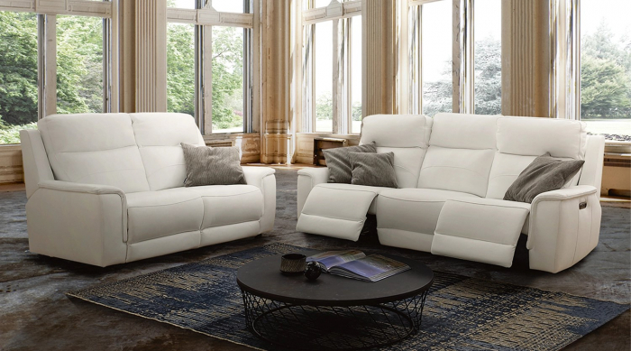 Set canapele ACCORDO, 3-locuri cu 2-reclinere electrice bi-motorizate si 2-locuri fara recliner, piele [1]