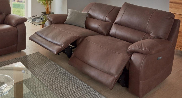 Set canapele ALLEGRA, 3-locuri cu 2-reclinere electrice  si 2-locuri fara recliner si fotoliu cu recliner electric, piele [3]