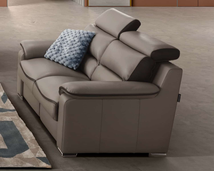 Set canapele BELLO, 3-locuri cu 2-reclinere electrice, 2-locuri fără reclinere si fotoliu cu recliner electric, tetiere reglabile, piele naturala italiana [2]