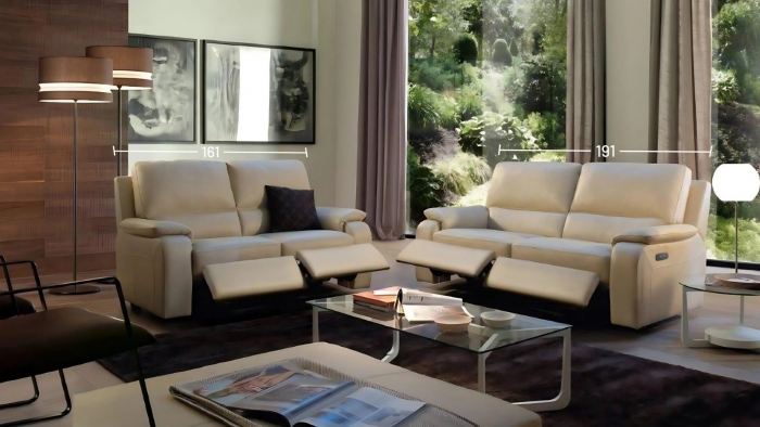 Set canapele DELYA, 3-locuri cu 2-reclinere electrice  si 2-locuri cu 2-reclinere electrice, piele [4]