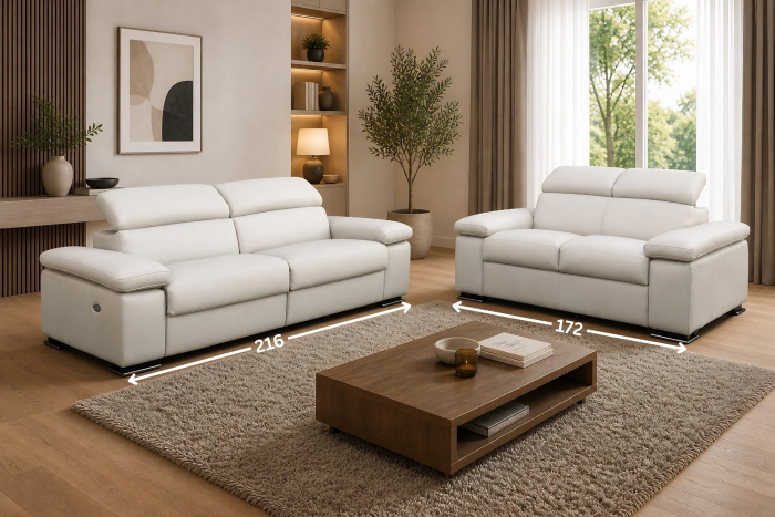 Set canapele ERMIONE din piele naturală italiană, cu reclinere electrice [3]