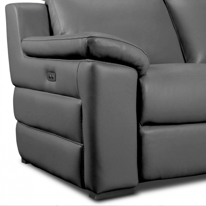 Set canapele VENTADOR, canapea 3 locuri cu 2 reclinere electrice, 196x10 cm, canapea 2 locuri fara reclinere, 176x100 cm si fotoliu cu recliner electric, Piele naturala Italiana [2]
