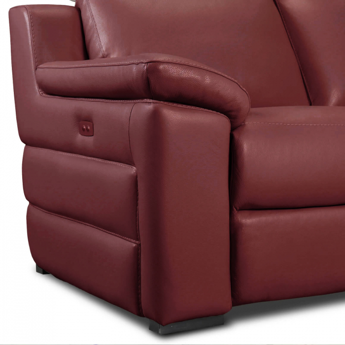 Set canapele VENTADOR, canapea 3 locuri cu 2 reclinere electrice, 196x10 cm, canapea 2 locuri fara reclinere, 176x100 cm si fotoliu cu recliner electric, Piele naturala Italiana [2]
