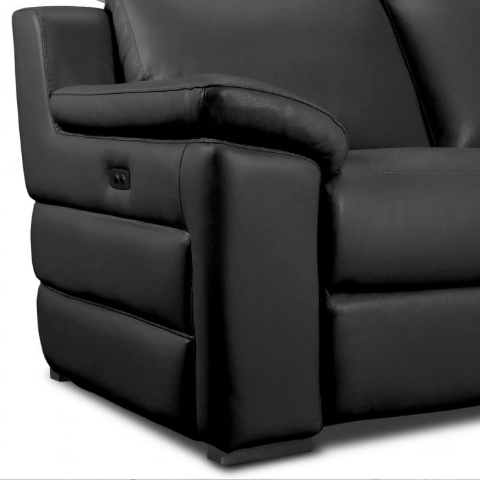 Set canapele VENTADOR, canapea 3 locuri cu 2 reclinere electrice, 196x10 cm, canapea 2 locuri fara reclinere, 176x100 cm si fotoliu cu recliner electric, Piele naturala Italiana [2]