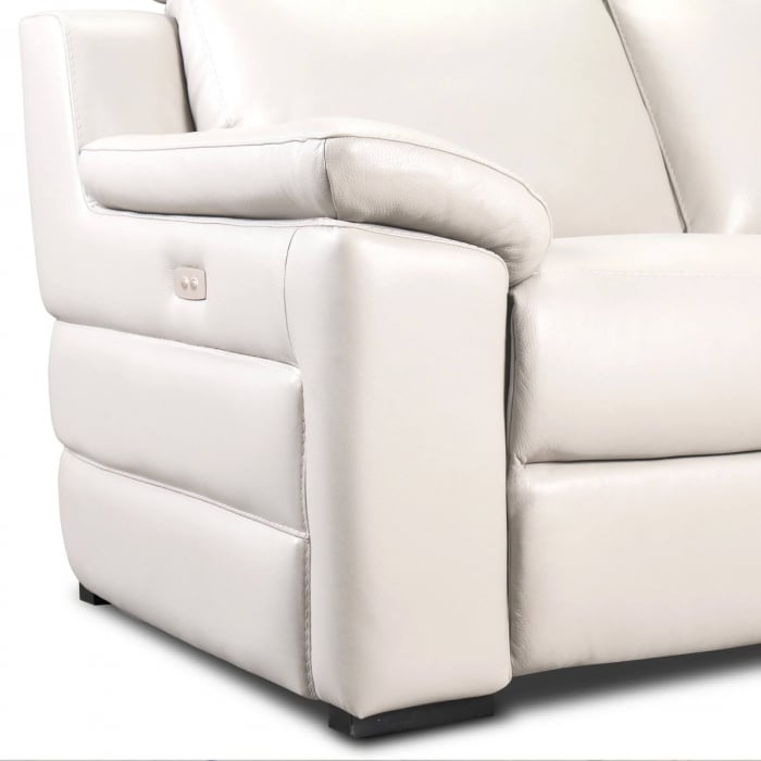 Set canapele VENTADOR, canapea 3 locuri cu 2 reclinere electrice, 196x10 cm, canapea 2 locuri fara reclinere, 176x100 cm si fotoliu cu recliner electric, Piele naturala Italiana [2]