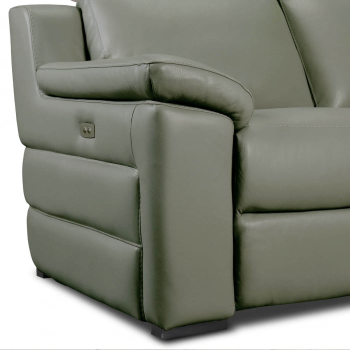 Set canapele VENTADOR, canapea 3 locuri cu 2 reclinere electrice, 196x10 cm, canapea 2 locuri fara reclinere, 176x100 cm si fotoliu cu recliner electric, Piele naturala Italiana [2]