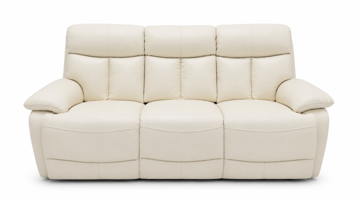Set GHITA piele naturală crem cu canapea recliner electrică și două fotolii recliner [3]