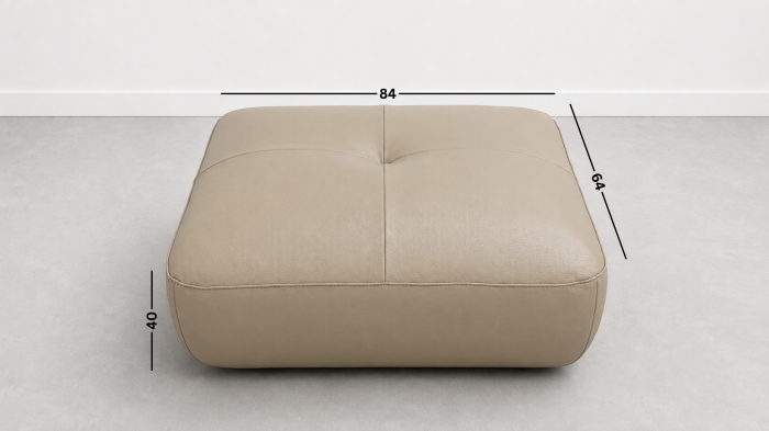 Taburet FELIX din piele naturală albă, 84 x 64 cm [2]