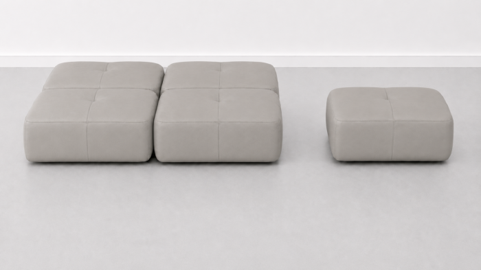 Taburet FELIX din piele naturală albă, 84 x 64 cm [4]